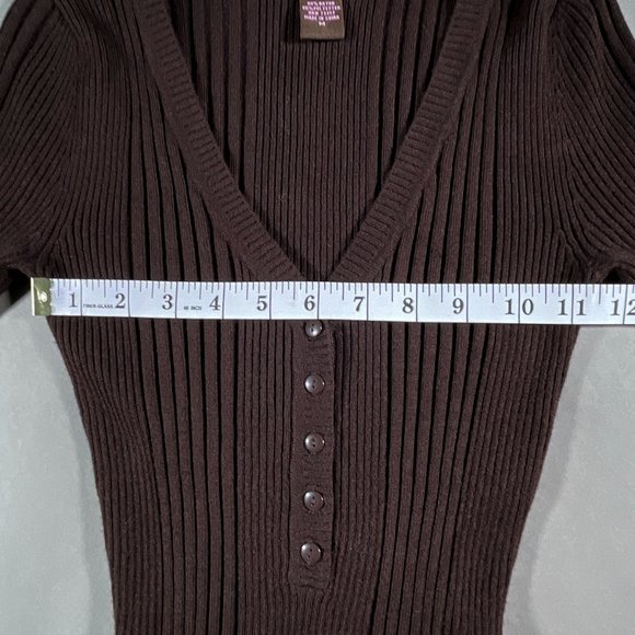 Hooked Up by IOT Brown Stretch Top Long Sleeves Size M‎ - Picture 4 of 11